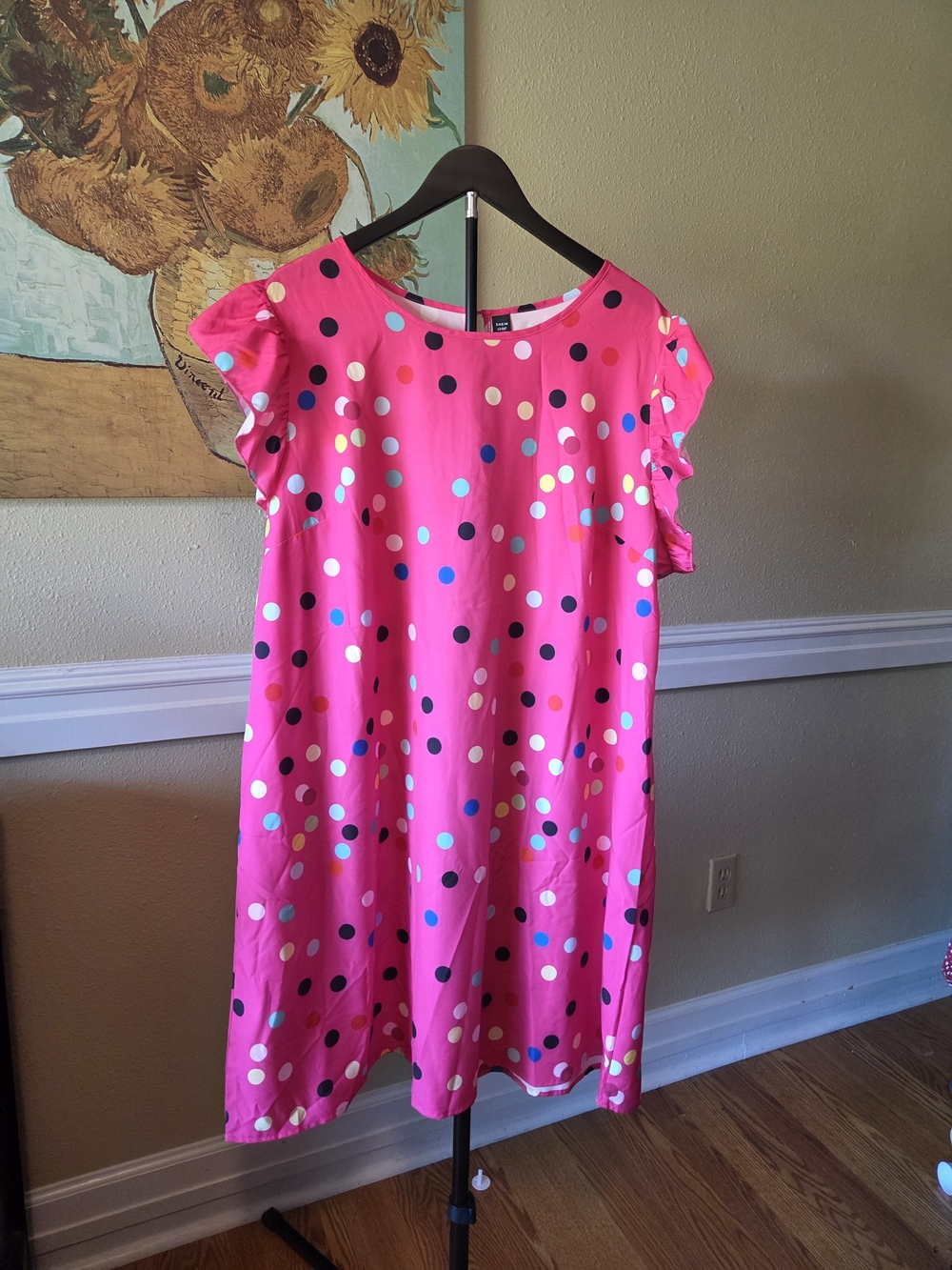 SHEIN Hot Pink Polka Dot Dress